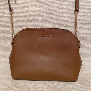Michael Kors over the body purse in brown leather